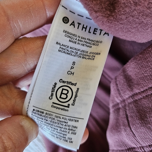 VGUC Athleta Balance Microfleece Jogger Pants Mauve Pink Small - Picture 10 of 14